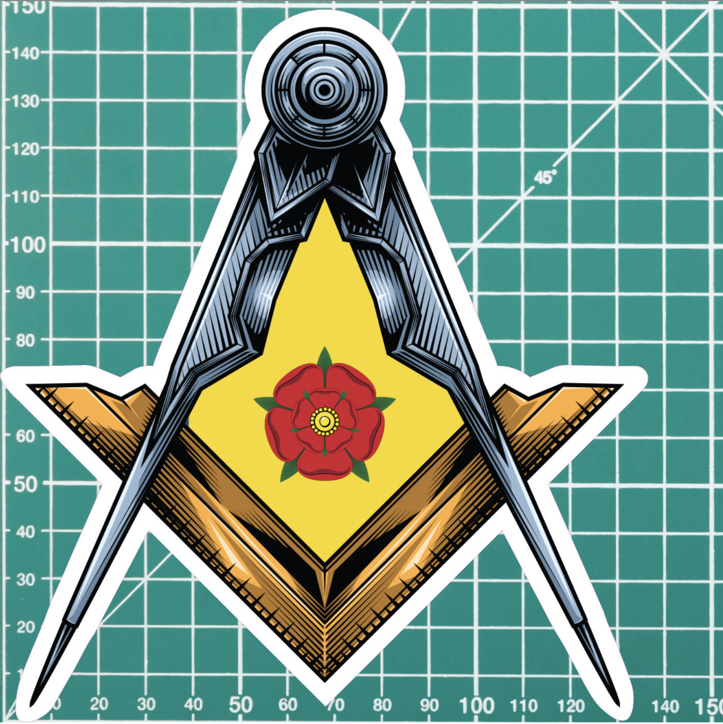 Lancashire Masonic Stickers Square & Compass Union Vinyl Decals redplume