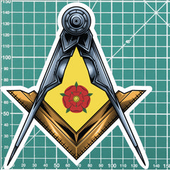 Lancashire Masonic Stickers Square & Compass Union Vinyl Decals redplume