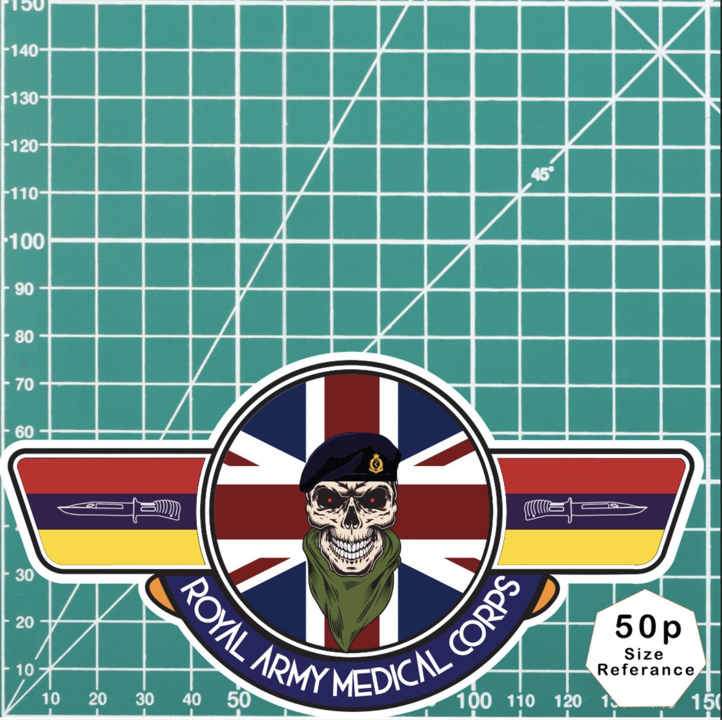 Royal Army Medical Corps RAMC UV Laminated Vinyl Sticker - Wings redplume