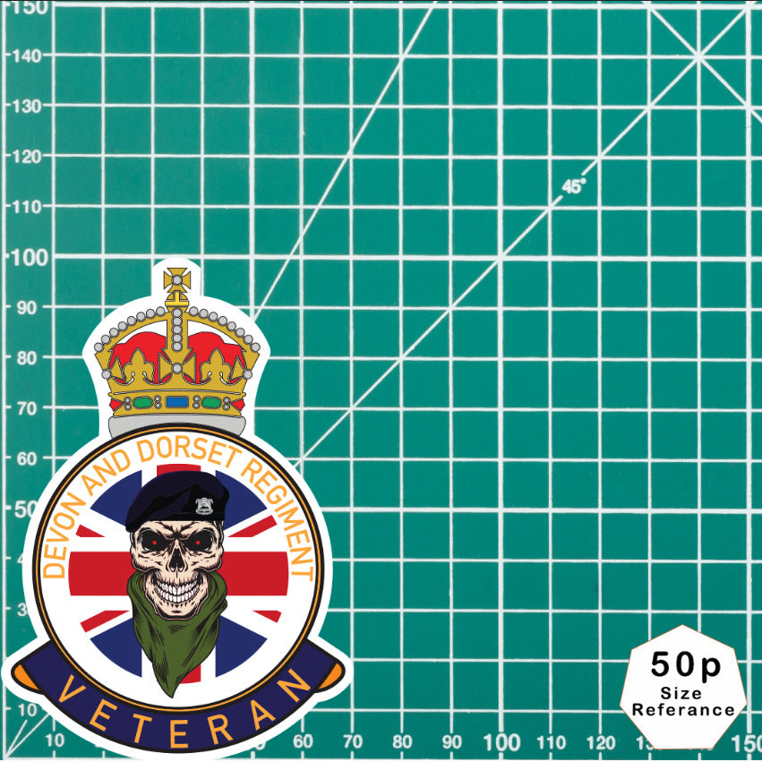 Devon and Dorset Regiment UV Laminated Decal redplume