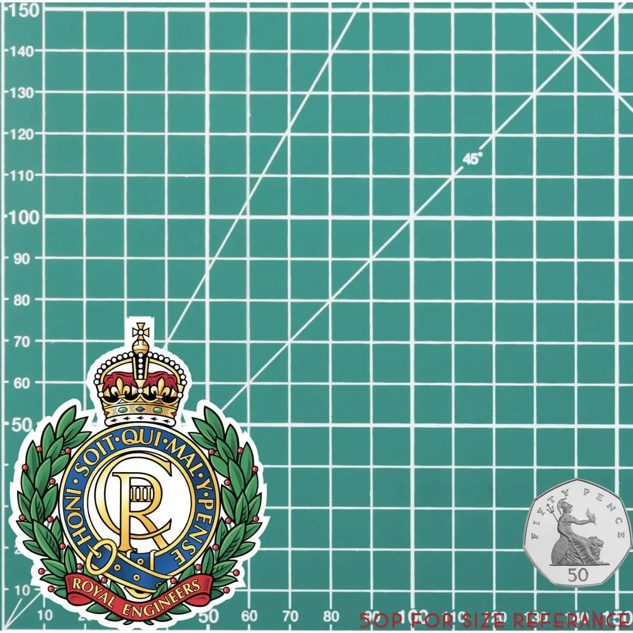 Royal Engineers Waterproof Vinyl Stickers new style - Official MoD Reseller redplume