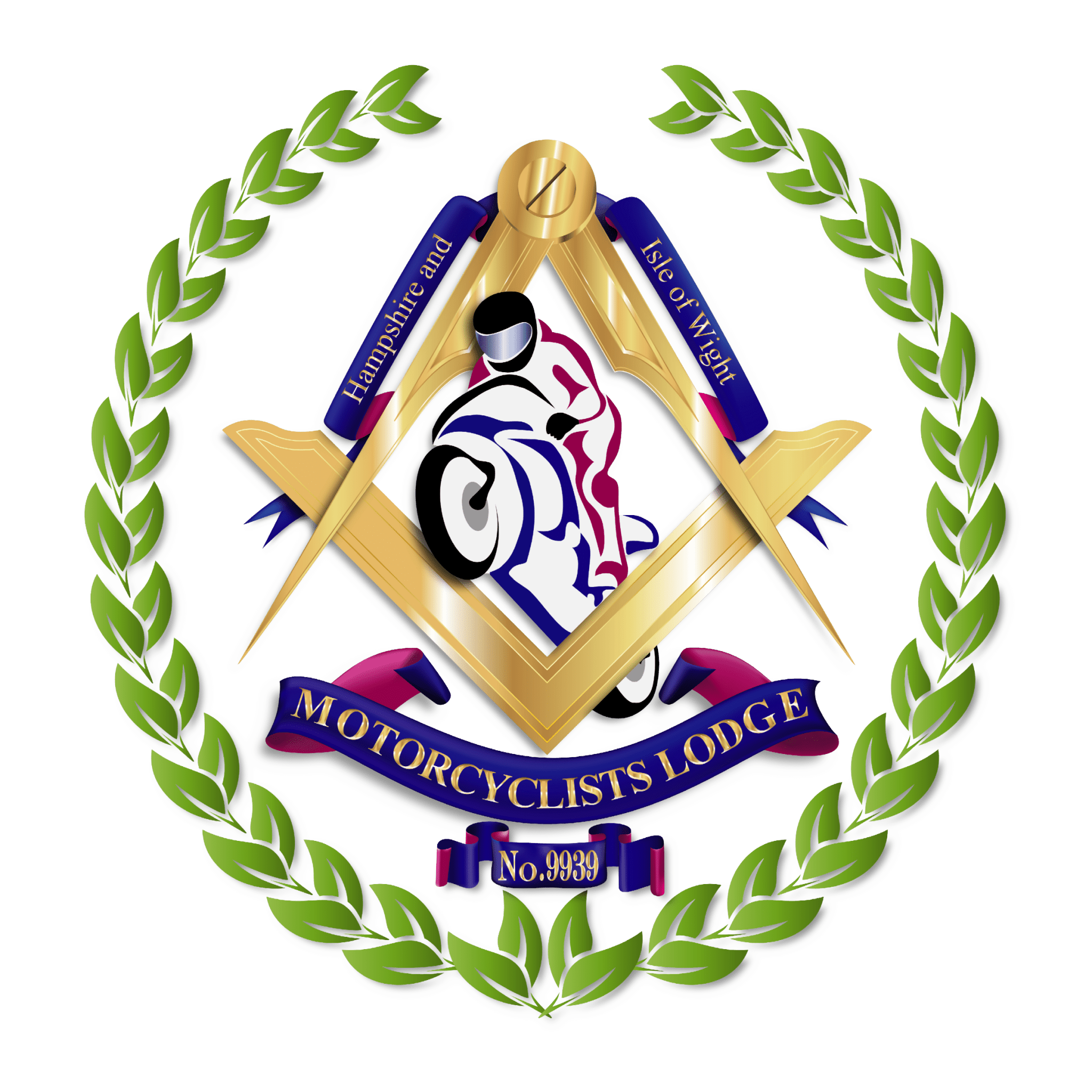 Hampshire and Isle of Wight Motorcyclists Lodge 9939 Polo Shirt - Red Plume