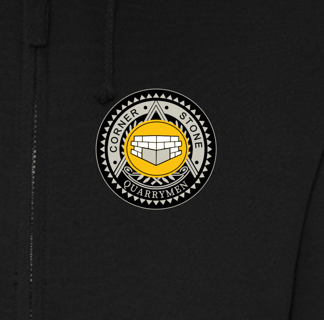 Quarrymen Cornerstone Chapter Logo Zoodie/Hoodie - Red Plume