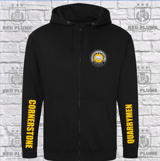 Quarrymen Cornerstone Chapter Logo Zoodie/Hoodie - Red Plume