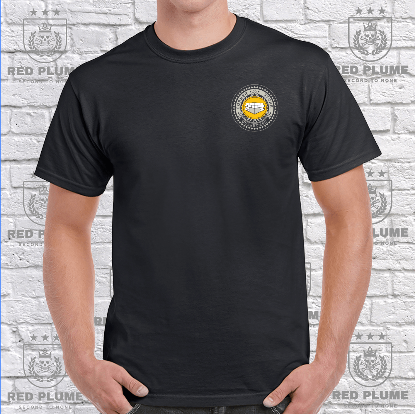 Quarrymen Cornerstone T Shirt - Red Plume