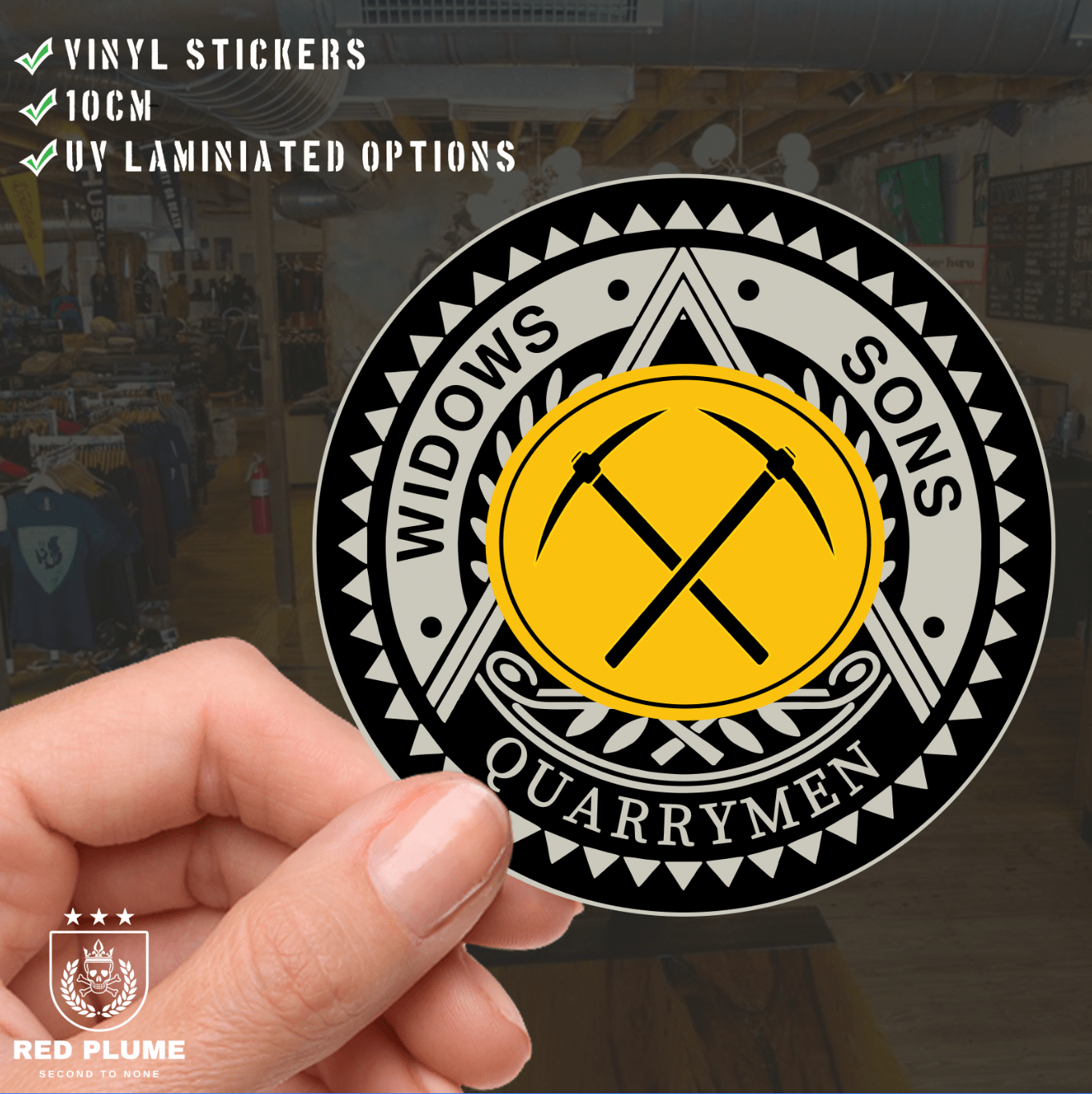 Quarrymen Widows Sons Vinyl Stickers/Decals - Red Plume