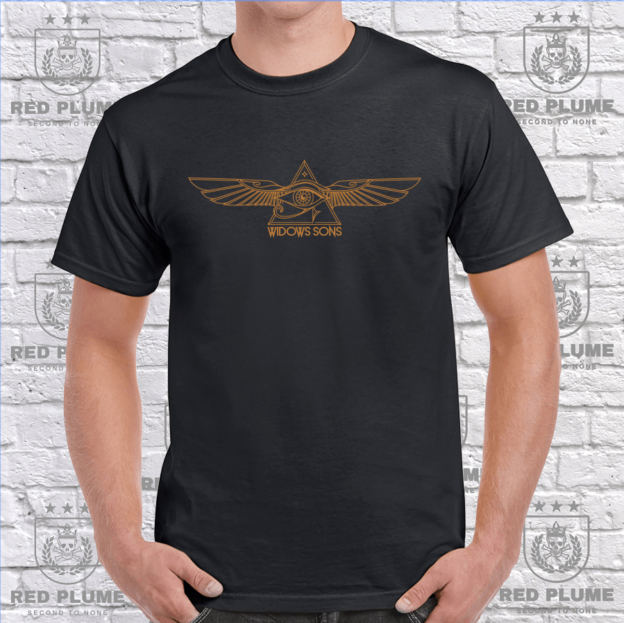 Widows Sons Eye T-Shirt & Sticker Combo - Red Plume