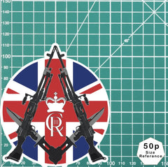 10 cm Vinyl Military Masonic Sticker - Masonic Square and Compasses Design redplume