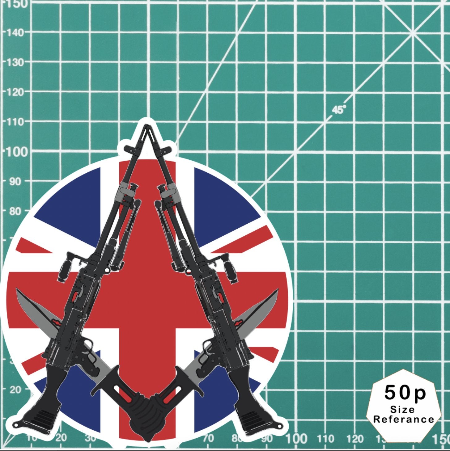 10 cm Vinyl Military Masonic Sticker - Masonic Square and Compasses Design redplume