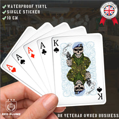Army Air Corps AAC King & Aces Waterproof Vinyl Sticker/Decal 10cm redplume