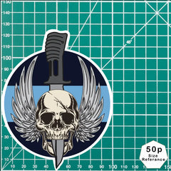 Waterproof Vinyl Army Air Corps AAC Sticker - Winged Skull redplume