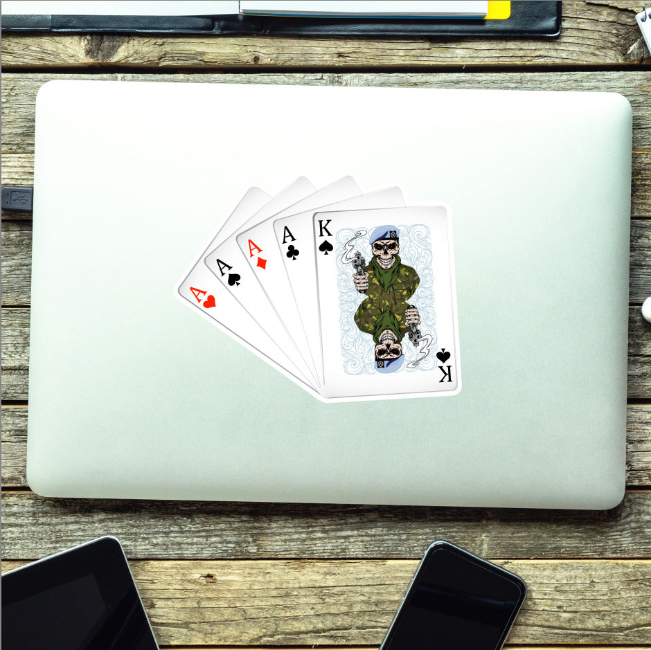 Army Air Corps AAC King & Aces Waterproof Vinyl Sticker/Decal 10cm redplume