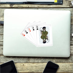 17th 21st Lancers King & Aces Waterproof Vinyl Sticker/Decal 10cm redplume