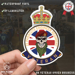 23 Parachute Engineer Regiment Veteran UV Laminated Skull & Beret Decal redplume
