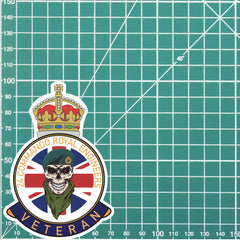 24 Commando Royal Engineers Veteran UV Laminated Skull & Beret Decal redplume