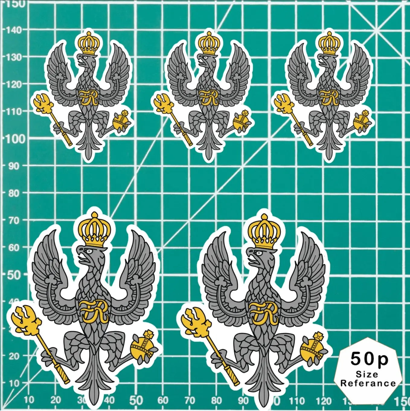 5 x King's Royal Hussars Vinyl Stickers - 2x 75mm, 3x 50mm - Official Reseller redplume