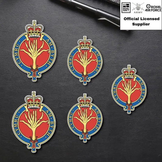 5 x Welsh Guards Vinyl Stickers - 2x 75mm, 3x 50mm - Official MoD Reseller redplume