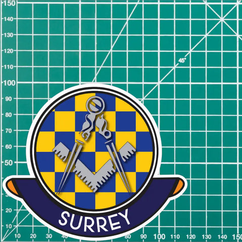 Surrey Masonic Car Sticker | UV Laminated redplume