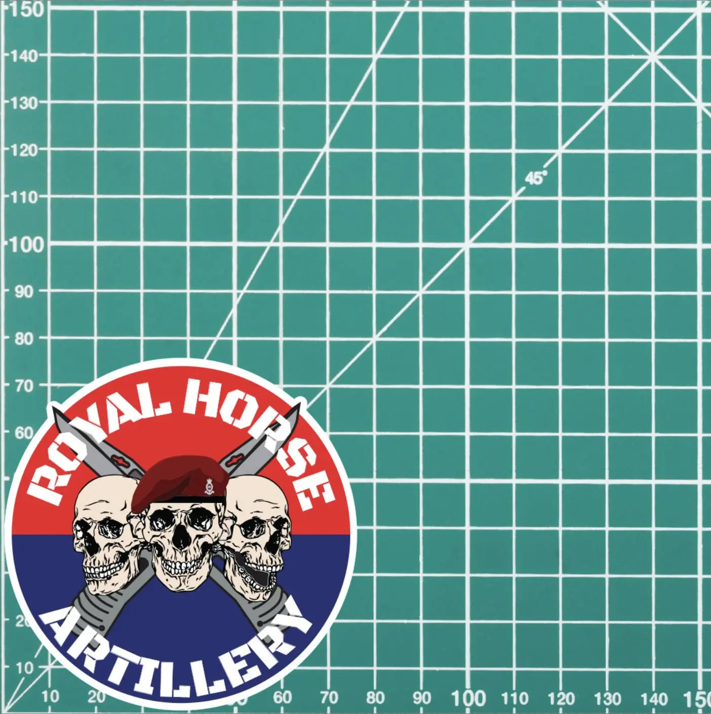 7 Royal Horse Artillery 7 RHA Waterproof Vinyl Stickers Three Skull Design redplume