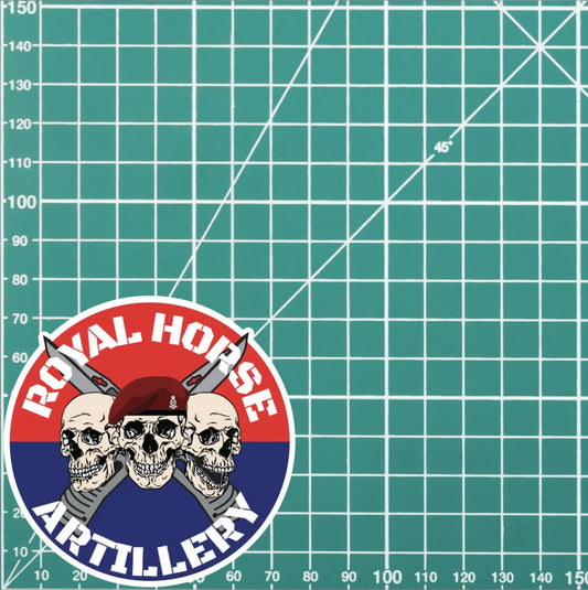 7 Royal Horse Artillery 7 RHA Waterproof Vinyl Stickers Three Skull Design redplume