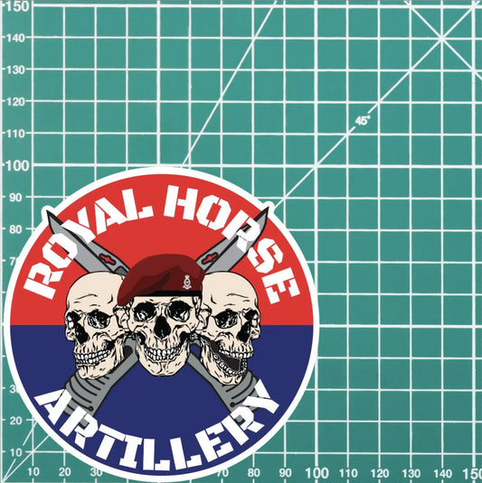 7 Royal Horse Artillery 7 RHA Waterproof Vinyl Stickers Three Skull Design redplume