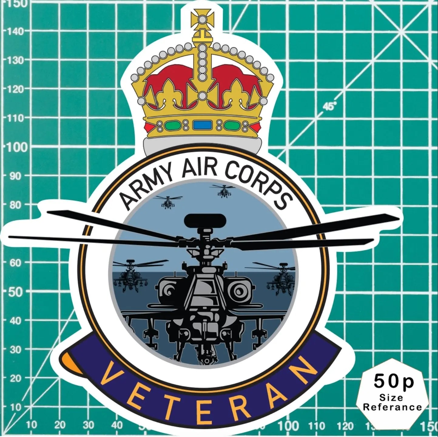 Army Air Corps AAC Veteran UV Laminated Apache Decal/Sticker redplume