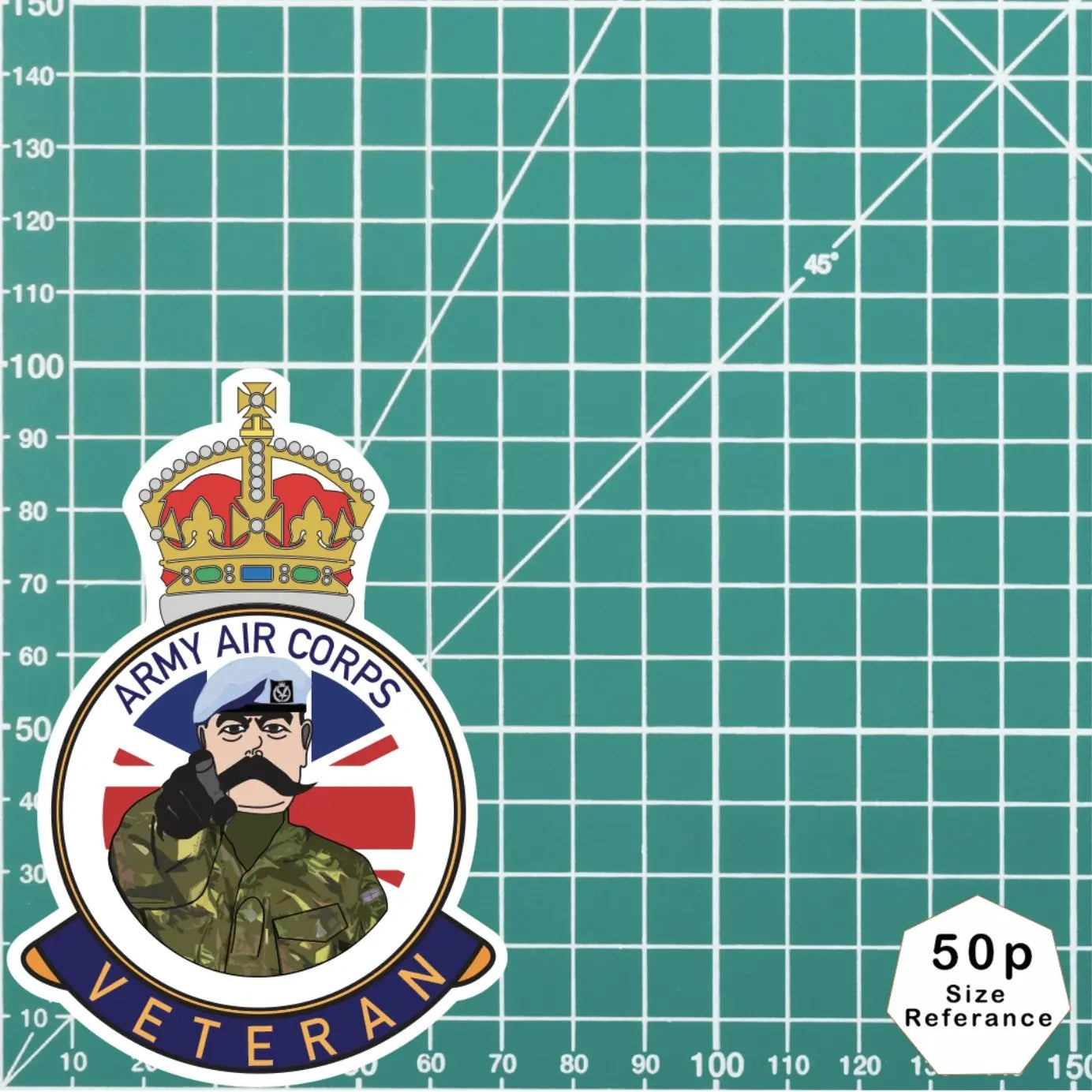 Army Air Corps AAC Veteran UV Laminated Kitch & Beret Decal/Sticker redplume