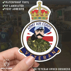 Army Air Corps AAC Veteran UV Laminated Kitch & Beret Decal/Sticker redplume
