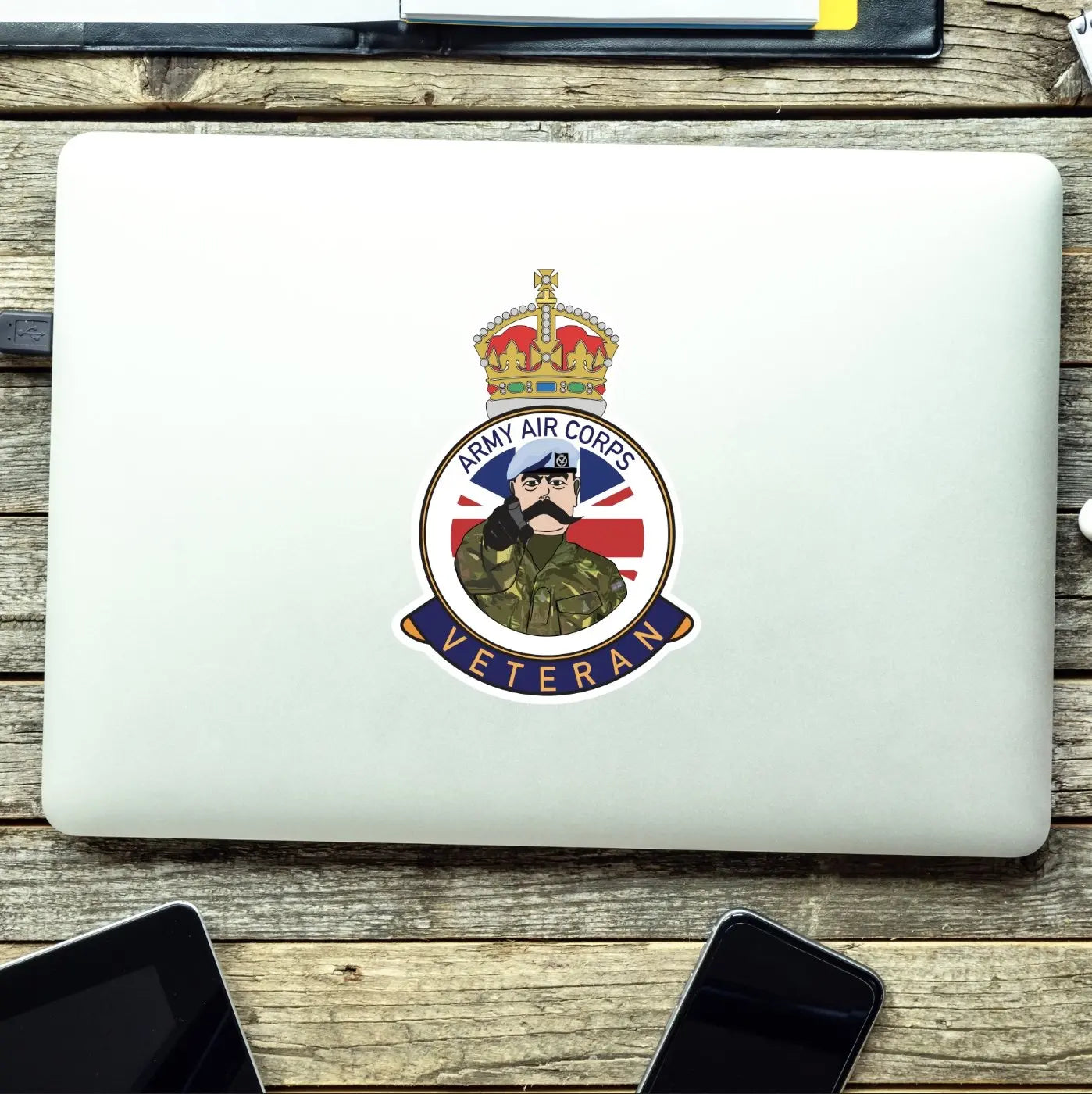Army Air Corps AAC Veteran UV Laminated Kitch & Beret Decal/Sticker redplume