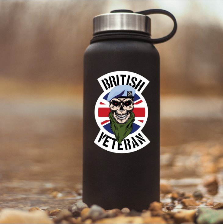 Army Air Corps AAC Veteran Waterproof Vinyl Decal/Sticker Skull and Union Jack redplume
