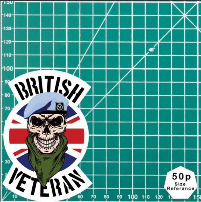 Army Air Corps AAC Veteran Waterproof Vinyl Decal/Sticker Skull and Union Jack redplume