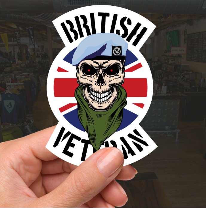 Army Air Corps AAC Veteran Waterproof Vinyl Decal/Sticker Skull and Union Jack redplume