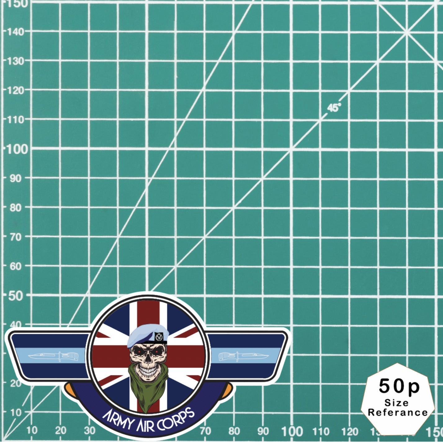 Army Air Corps UV Laminated Vinyl Sticker - Wings redplume