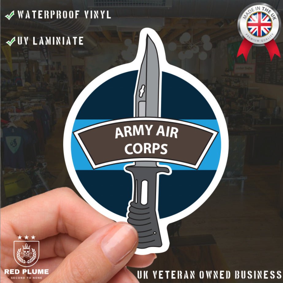 Army Air Corps Vinyl Decal, TRF Colours & Bayonet Design - 10cm redplume