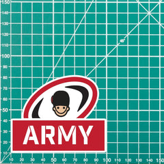 Army Rugby Quality Vinyl Sticker, Army Navy Rugby 100mm wide redplume