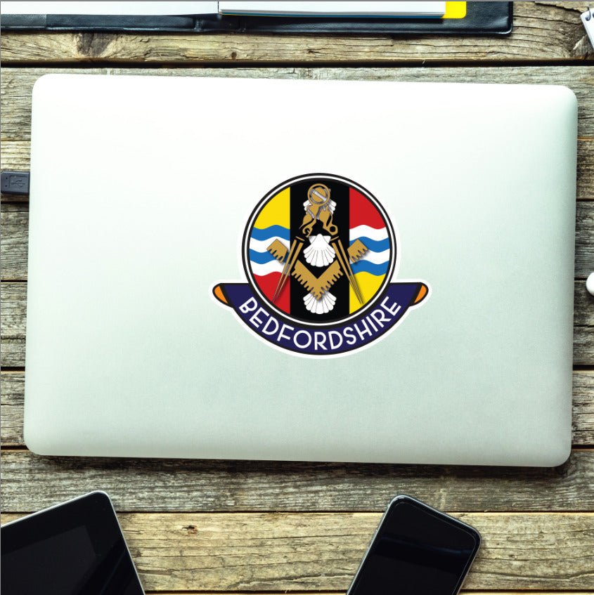 Bedfordshire Masonic Car Sticker | UV Laminated redplume