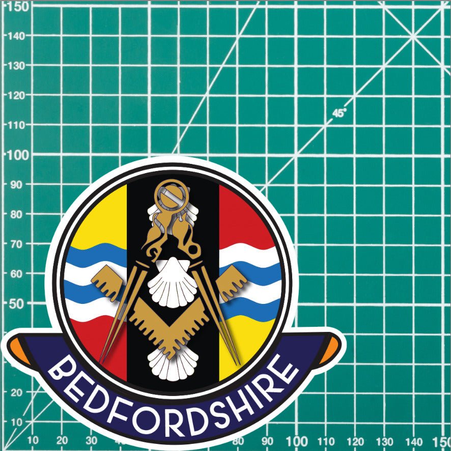 Bedfordshire Masonic Car Sticker | UV Laminated redplume