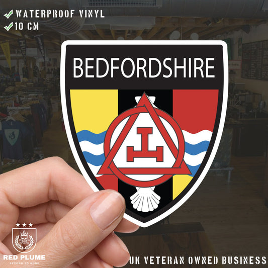 Bedfordshire Masonic Holy Royal Arch Shield Sticker redplume