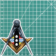 Bedfordshire Masonic Sticker Square & Compass Union Vinyl Decal redplume