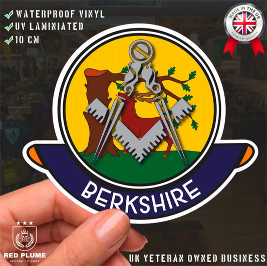 Berkshire Masonic Car Sticker | UV Laminated redplume