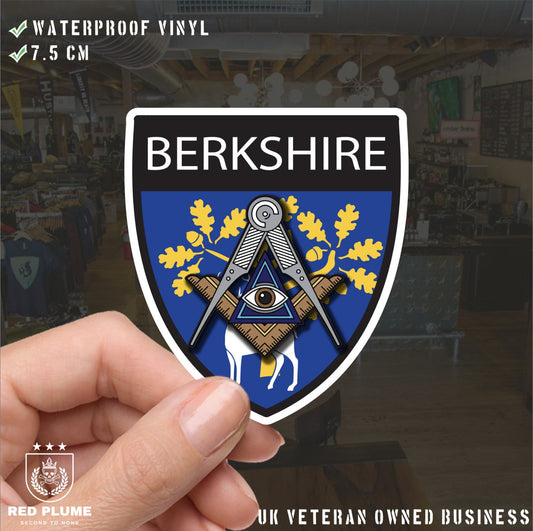 Berkshire Masonic Shield Sticker redplume