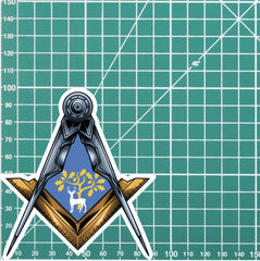 Berkshire Masonic Sticker Square & Compass Union Vinyl Decal redplume
