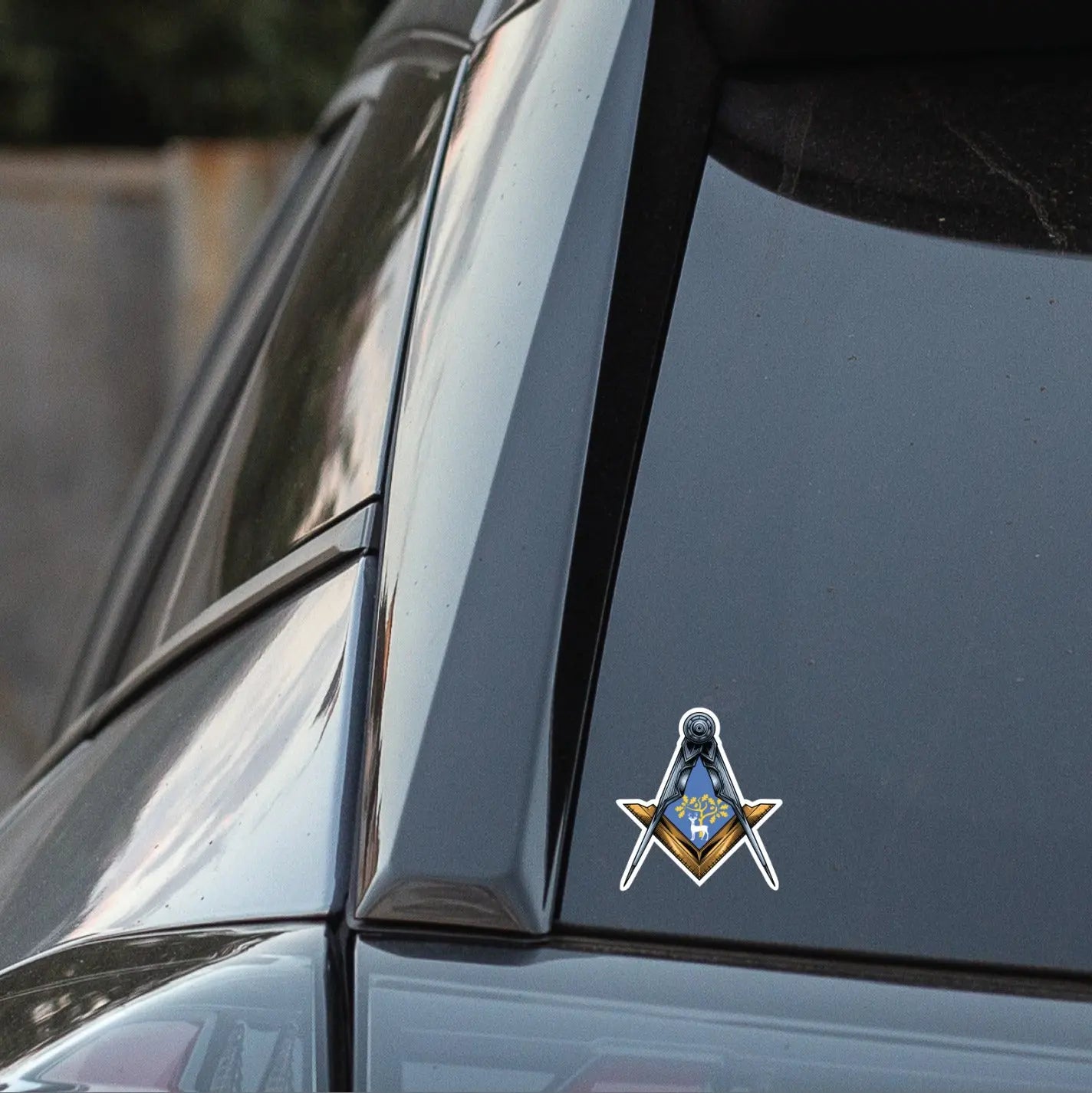 Berkshire Masonic Sticker Square & Compass Union Vinyl Decal redplume