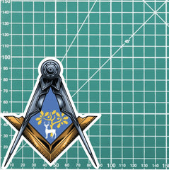 Berkshire Masonic Sticker Square & Compass Union Vinyl Decal redplume