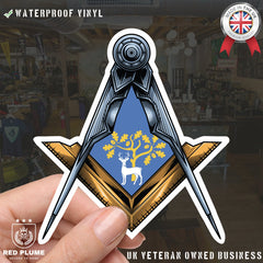 Berkshire Masonic Sticker Square & Compass Union Vinyl Decal redplume