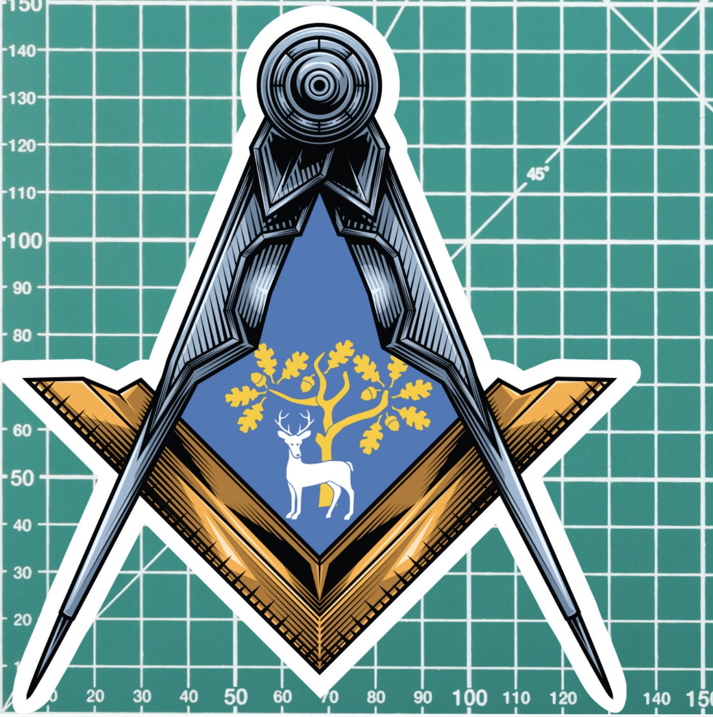 Berkshire Masonic Sticker Square & Compass Union Vinyl Decal redplume