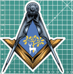 Berkshire Masonic Sticker Square & Compass Union Vinyl Decal redplume
