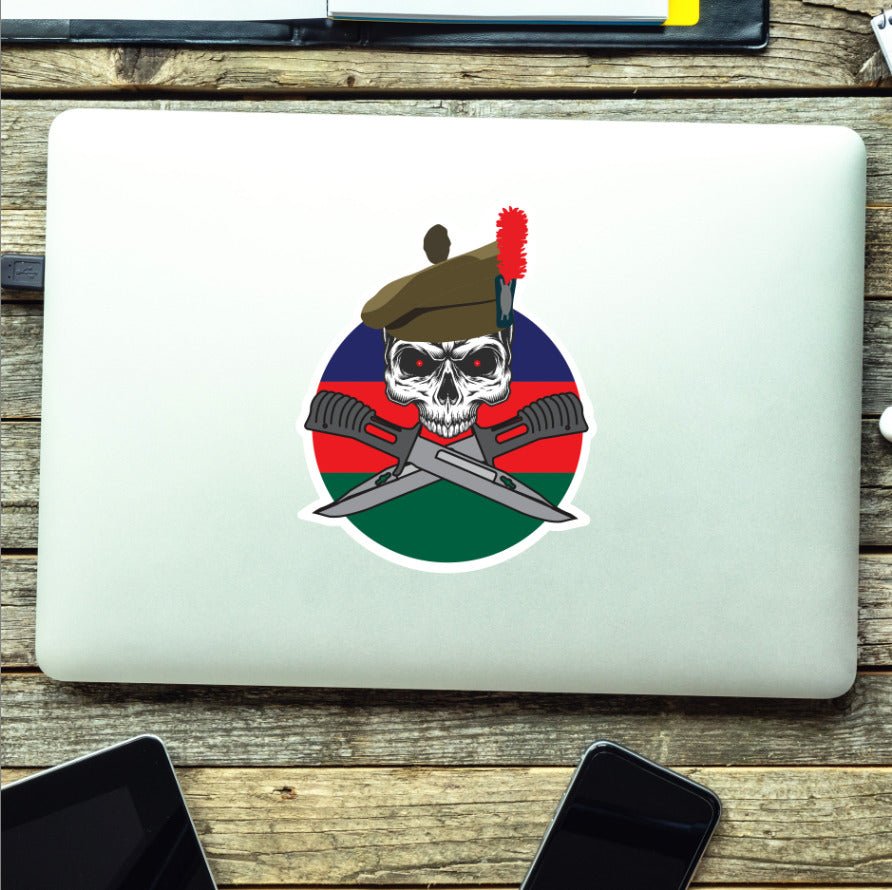 Black Watch Car Decal - Stylish Skull and Crossed Bayonets Design redplume