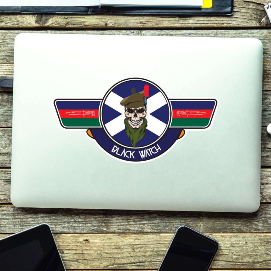 Black Watch UV Laminated Vinyl Sticker - Wings redplume