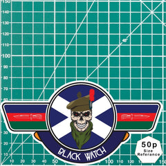 Black Watch UV Laminated Vinyl Sticker - Wings redplume